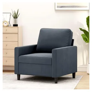 Eleganter Sessel in Dunkelgrau aus weichem Samt, 60 cm Sitzbreite, 110 kg Tragkraft, Komfort Loungesessel mit Metallgestell für das Wohnzimmer, modernes Design - Dunkelgrau