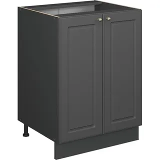 Vicco Küchenunterschrank Fame-Line, 60 cm ohne Arbeitsplatte, Anthrazit-Gold Landhaus/Anthrazit
