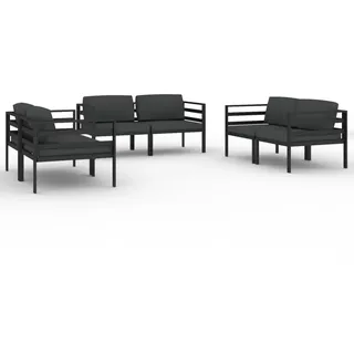vidaXL 6-tlg. Garten-Lounge-Set mit Kissen Aluminium Anthrazit - Grau