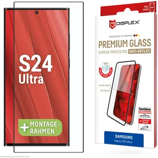 Displex Premium Glass Full Cover Antireflex für Samsung Galaxy S24 Ultra Eco-Montagerahmen, Privacy Filter, Tempered Glas, Kratzer-resistente Schutzfolie, Bildschirmschutz, kratz- & stoßfest, Displayschutzglas