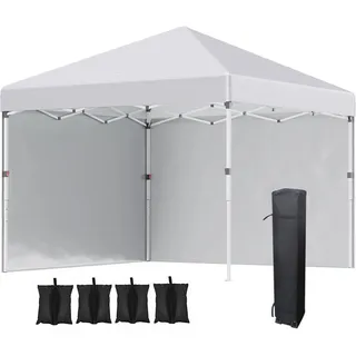 Outsunny Faltpavillon 2,97 x 2,97 m inkl. Seitenteile Weiß