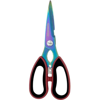 Rockingham Forge Scharfe Küchenschere mit Nussknacker und Flaschenöffner, rostbeständige Edelstahlklingen, 9 CM, Regenbogen