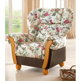 Home Affaire Sessel »Milano, bequemer Ohrensessel im Landhaus-Stil« Hochlehnsessel, braun