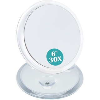 B Beauty Planet Vergrößerungsspiegel 30fach,mit 3 Saugnapfs, Größere Größe Rund 15,2cm Durchmesser