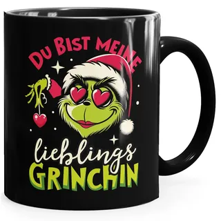 MoonWorks® Tasse Weihnachten Du bist mein Lieblingsgrinch Spruch Lustig Geschenkidee Lieblingsmensch schwarz standard