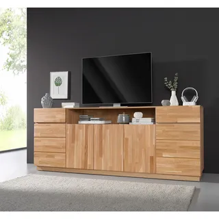 Home affaire Sideboard Kommode, Breite 220 cm, teilmassiv, FSC®-zertifiziert, braun