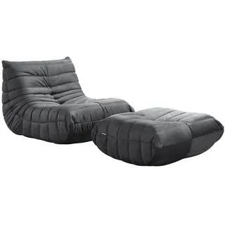 Home Deluxe Relaxsessel mit Hocker CHILL - versch. Ausführungen | Anthrazit