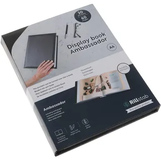Rillstab Ambassadeur Kunstleder A4-Format - 30 Hüllen - Sichtbuch, Portfolio- und Projektordner - Schwarz RI98034