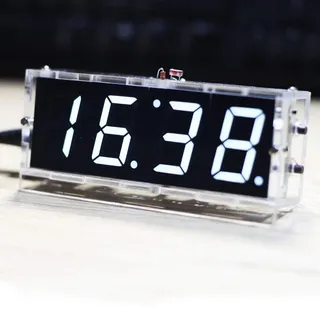 Wincal Elektronische DIY Kit Uhr, 4-Stellige Digitale DIY-LED-Uhren-Kit Zeit/Temperatur Automatisch Anzeigen Elektronisches Bastelset für Anfänger und Elektronik-Profi (Weiß)