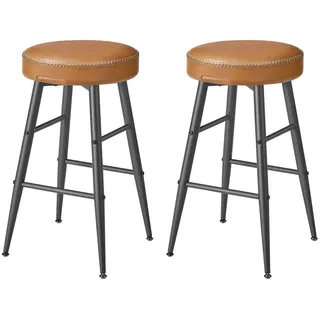 Mid.you Barhocker-Set , Braun, Schwarz , Metall, Textil , A-Form , 49.5x63x49.5 cm , Esszimmer, Barmöbel, Barhocker