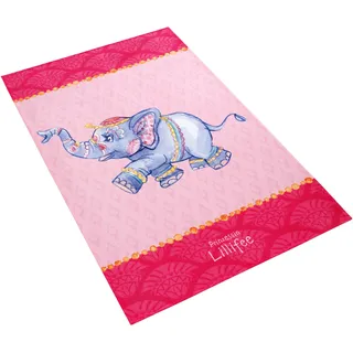 Prinzessin Lillifee Kinderteppich »LI-112«, rechteckig, 6 mm Höhe, bedruckter Stoff, Motiv Elefant, weiche Microfaser, Kinderzimmer, rosa