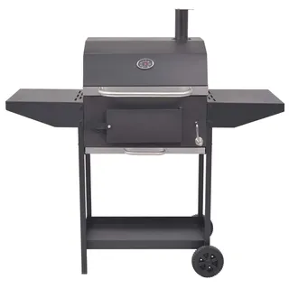 vidaXL Holzkohlegrill Smoker schwarz