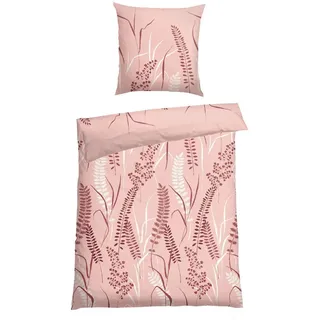SCHIESSER Annic Blumen Baumwolle Rosa 155 x 220 cm + 80 x 80 cm