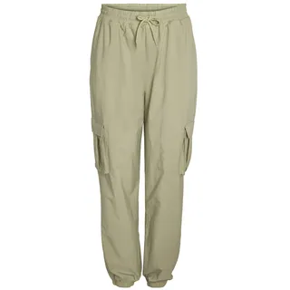 Noisy may Damen Cargo Pants High Waist Stoffhose Tapered Relaxed Fit Paperbag Hose Stretch NMKIRBY