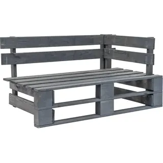 vidaXL 2-Sitzer-Palettensofa mit Kissen Grau Imprägniertes Kiefernholz - Grau