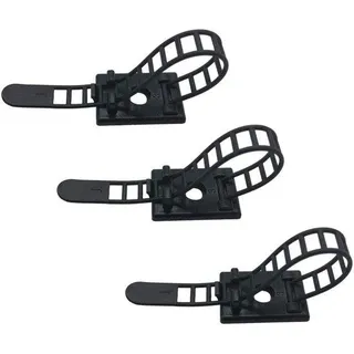Unyqoos® 25 selbstklebende, verstellbare & wiederverwendbare Nylon-Kabelclips – effizientes Kabelmanagement für Zuhause, Büro & Werkstatt, optional schraubbar - Schwarz