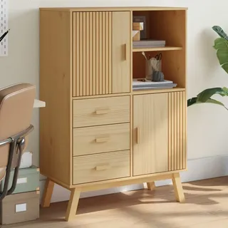 vidaXL Highboard OLDEN Braun 85x43x125 cm Massivholz Kiefer - Braun