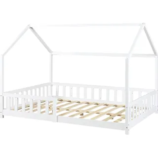 [en.casa] Hausbett Hesel 120 x 200 cm Kiefer weiß