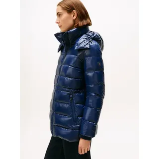 Tommy Hilfiger Steppmantel »GLOSS HW DOWN WAIST REG COAT« in leicht glänzender Optik, blau