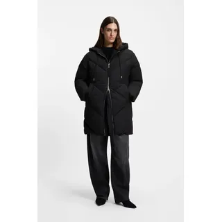 BOSS ORANGE Steppmantel "Piapolly Premium Damenmode" mit Kapuze, Chevron-Steppung, schwarz 001