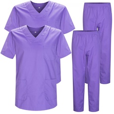 MISEMIYA - Pack * 2 Pcs - Unisex-Schrubb-Set - Medizinische Uniform mit Oberteil und Hose ref.2-8178 - Medium, Flieder 22