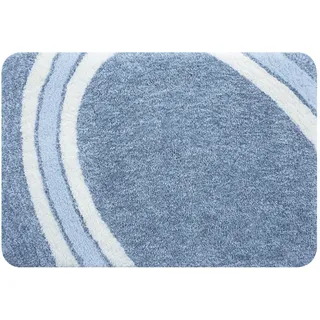 Spirella Badematte | kuscheliger Hochflor | Rutschfester Badvorleger | viele Größen | waschbar 40° | 55x65 cm | Blau