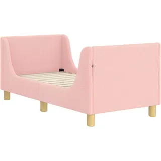 vidaXL Kinderbettgestell mit Kopfteil Rosa 70 x 140 cm Bouclé - Rosa