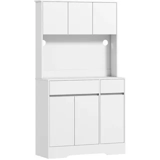 Homcom Küchenschrank 100 x 38 x 180 cm Weiß