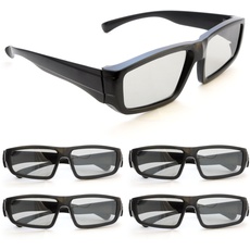 Ganzoo 4er Set 3D-Brille für Passive 3D TVs, PC-Spiele oder Kino RealD, Passivbrille (zirkular polarisiert) Farbe: schwarz - Marke