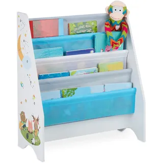 Relaxdays Kinderbücherregal mit 4 Hängefächern 71 x 62 x 29 cm mehrfarbig