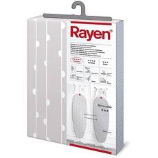 Rayen | Universeller grauer Bügelbezug | 3 Lagen Aluminium, Schaumstoff & 100% Baumwolle | Reversibel | Sondersortiment | Maße: 51x127 cm | Farbe: Grau mit Streifen