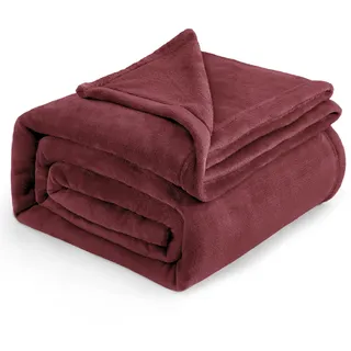 BEDSURE Kuscheldecke Flauschig Decke Fleecedecke - Wohndecke Warm Winter Weich, Sofadecke XXL, Geschenke für Frauen, Decke Couch Blanket, Wohn- & Kuscheldecken Große 230x270cm, Sofa überwurfdecke Rot