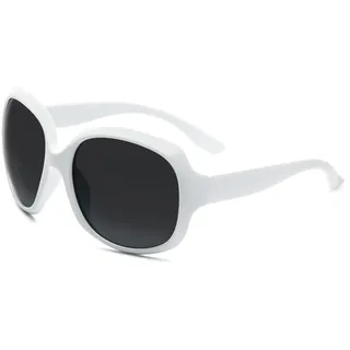 KoKoBin Mode Polarisierte Damen Sonnenbrille Outdoor UV400 Schutz Brille mit großem Gestell Weiß