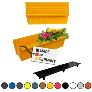 Paletten Blumenkasten 6er-Set Gelb Einsatz zum an- & Einhängen Pflanzkasten