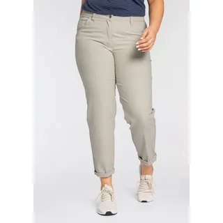 Chinohose KJBRAND "Betty Chino", Damen, Gr. 52 (26), K-Gr, beige, Web, Obermaterial: 60% Baumwolle, 37% Polyamid, 3% Elasthan, bequem knöchellang, Hosen Chinohose, mit Komfortbund