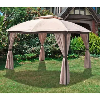 Gardenson Pavillon , Metall , quadratisch , 360x270x300 cm , wetterbeständig, UV-beständig, regenabweisend , Sonnenschutz, Pavillons