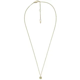 Fossil Damen Edelstahl mit Karabinerverschluss Fünfeck-Anhänger-Halskette