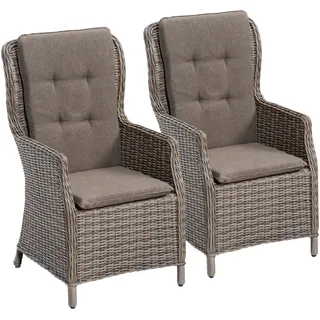 Merxx Riviera Gartenstuhl 59 x 70 x 106 cm beige 2 St.