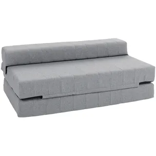 Homcom Bodensofa 2-in-1 Klappbar Schlafsofa mit Leinenoptik, für 2 Personen, Gepolstert Sofabett bis 250 kg belastbar für Wohnzimmer, Grau - Grau
