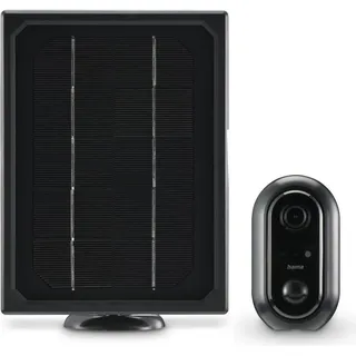 Hama Überwachungskamera, WLAN-Kamera outdoor, Akku, Solar, Aufzeichnung, 1080p (00176648) - Schwarz