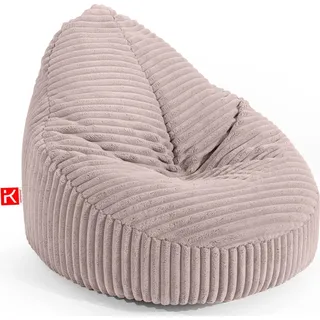 KONSIMO Sitzsack COSMO II, mit Polystyrolkugeln gefüllt, handgefertigt, Cord-Stoff - Rosa