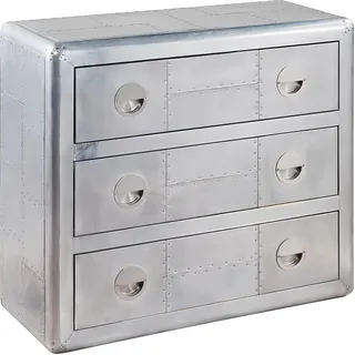 Kommode Design Möbel Vintage Retro Schrank Schubladenregal Flugzeug Aviater - Silber