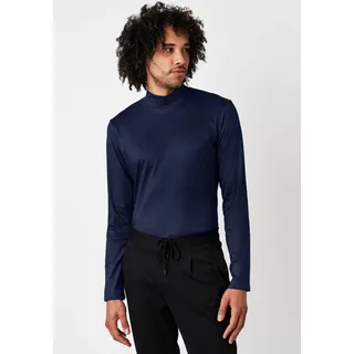 Rollkragenshirt DESOTO "Jersey Rollkragenshirt langarm", Herren, Gr. XXL, blau (solid navy), Jersey, Obermaterial: 100% Baumwolle, unifarben, slim fit normal, Rundhals, eingesetzt abgesteppte Kante, Shirts Rollkragenshirt, Stretch-Qualität