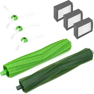 kwmobile Ersatzteile Set kompatibel mit iRobot Roomba e/i Serie - 3x Filter 3x Seitenbürste 2x Bürste - Staubsauger Zubehör für Modelle e5 i7 i7+