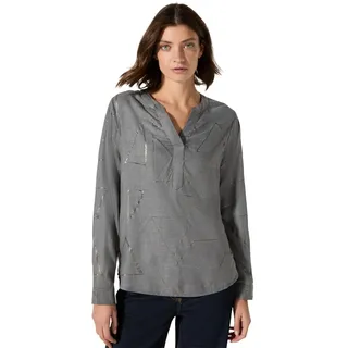 CECIL Damen B345185 TOS Melange Foilprint Blouse, Platinum Grey Mel., L EU
