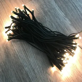 Mojawo 50'er LED Solar Lichterkette Weihnachtsbeleuchtung warmweiß - Grün