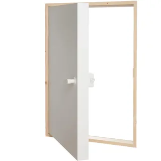 DOLLE Kniestocktür Massivholzrahmen weiß, 98 x 68 x 11,5 cm