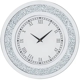 Wanduhr, elegantes rundes Design, geräuschloses Quarzwerk, Silber, 60cm (24Zoll) - Silber