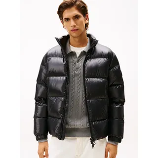 Tommy Hilfiger Steppjacke "SHINY DOWN STAND PUFFER" Winterjacke, Outdoorjacke, glänzende Oberfläche, schwarz