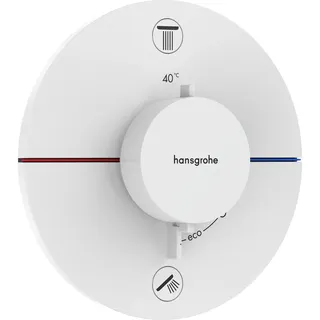 Hansgrohe ShowerSelect Comfort S Thermostat, Unterputz, 2 Verbraucher, runde Rosette, 15554700 Dusch-Mischbatterie Weiß